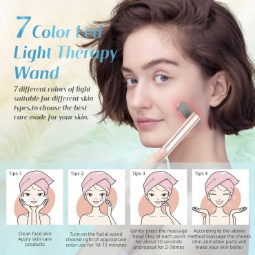 Fxtiaa Led-Face-Wand?7 in 1 LED Light Therapy Faci...