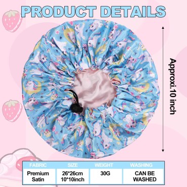 CACASO 4 Pieces Kids Satin Bonnet Sleeping Cap,Adj...