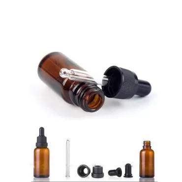 GBSTORE 5 Pcs Essential Oil Bottles, Amber Glass Dropper Bottles with Glass Eye Droppers, for Essential Oils,Perfumes & More Liquids,Leakproof Travel Bottles(15 ml)