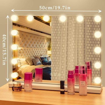 AmazeFan Large Vanity Mirror with Lights, Hollywoo...