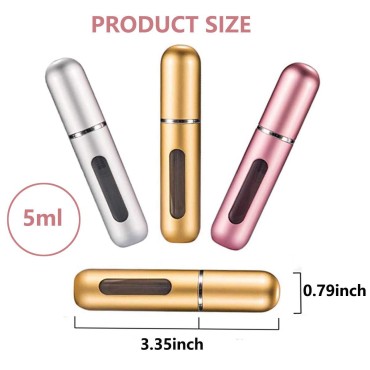 DFsucces Portable Mini Refillable Perfume Empty Spray Bottle,Scent Pump Case?Refillable Perfume Spray,Multicolor Atomizer Perfume Bottle,for Traveling and Outgoing ?3 Pcs Pack of 5ml?