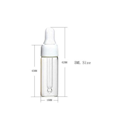 50Pcs 5ML Refillable Clear Glass Essential Oil Bottles Eye Dropper Vials Perfume Cosmetic Liquid Aromatherapy Lotion Sample Storage Containers Jars with Eye Dropper Dispenser, White Screw Cap