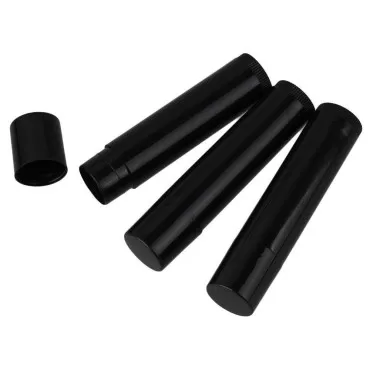 HugeStore 5ML Empty Black Plastic Lip Balm Tubes Containers Lip Gloss Storage Container Holder with Caps 25 Pcs