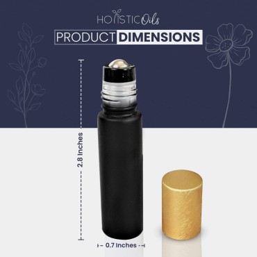 10ml Black Essential Oil Roller Bottles - Empty Ro...