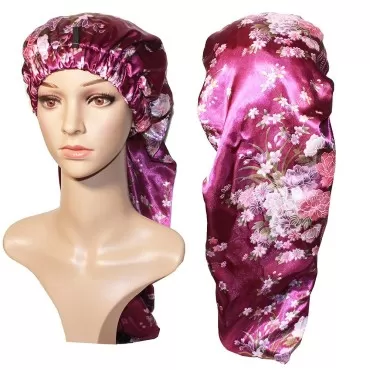 Extra Long Braid Hair Bonnet for Sleeping Satin Ni...