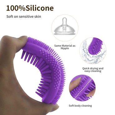 Limcmelf Silicone Body Scrubber Massage Brush, Hea...