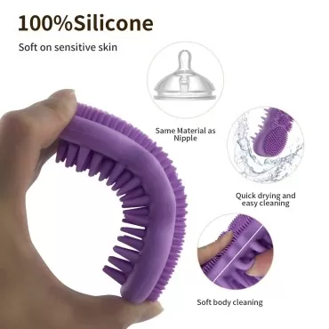 Limcmelf Handheld Soft Silicone Head Body Scalp Massage Brush Scalp Massager Shampoo Brush Scrubber Exfoliating Skin Fit for Baby Adult Bath Shampoo