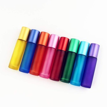 10ml 8 Colour Frosted Glass Roll On Bottles,Empty ...