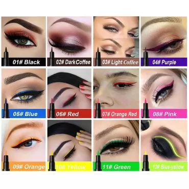 MAFK Liquid Eyeliner,Matte Liquid Eyeliner Colorful Eye Liner Pen Neon Eyeliner Makeup,Waterproof Smudge-Proof Smooth Eyeliner Pen (Blue)