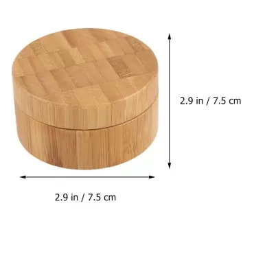 Loose Powder Box Powder Container Makeup Powder Box Bamboo Empty Subpackage for Ladies Women Powder Brush Powder Puff Box