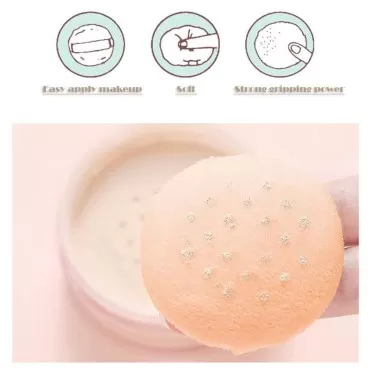 Elandy 2Pcs Mini Travel Makeup Loose Powder Box Cosmetic Face Powder Puff Container Case