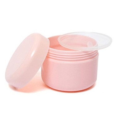 12 Pcs 50G 50ML Refillable Plastic Empty Face Cream Lotion Cosmetic Powder Container Makeup Make Up Glitter Storage Bottle Jar Lot with Inner Lids - Pink