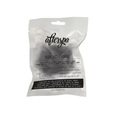 Konjac Sponge - After Spa - Clean Your Pores and Detoxify Your Skin with The Bamboo Charcoal of This Sponge. Your Skin Will be Soft and Radiant and exfoliated. (Charcoal)