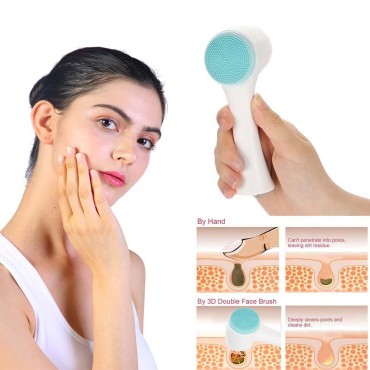 Facial Cleansing Brush, Double Sided Clean & Exfol...