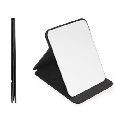 Leather Foldable Compact Vanity Mirror, Personal Frameless Portable Beauty Adjustable Makeup Stand Mirror Muti Use (8 * 6inch)