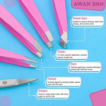 AWAN BRO-Professional Tweezers for Women and Men, ...