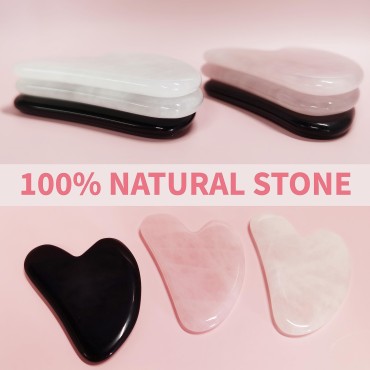 Waakuum Natural Stone GuaSha Tool Gua Sha Facial T...