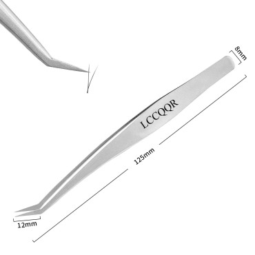 LCCQQR Lash Tweezers for Eyelash Extensions, Stainless Steel Precision Eyelash Tweezers, Classic Lash Extension Tweezers.