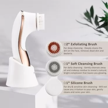 Electric Face Brush Scrubber Rechargeable Facial E...