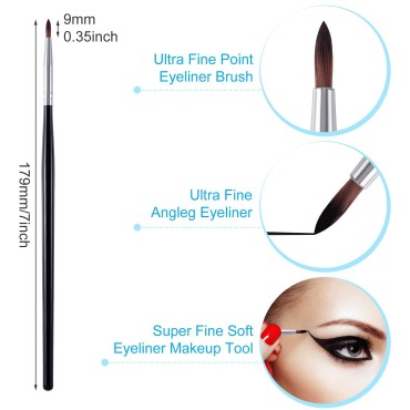 PAGOW 6pcs Makeup Fine Point Eyeliner Brushes, Eye Under Gel liner Eyeshadow Concealer Tool Set Eyebrow Smudge Reusable Applicator