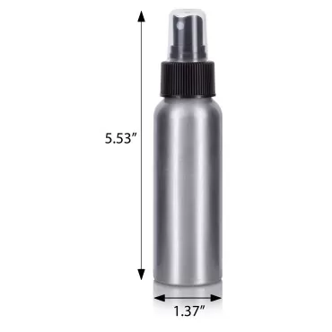 JUVITUS Aluminum Refillable Travel Black Spray Bottle Mister - 2.7 oz (6 Pack) + Travel Bag