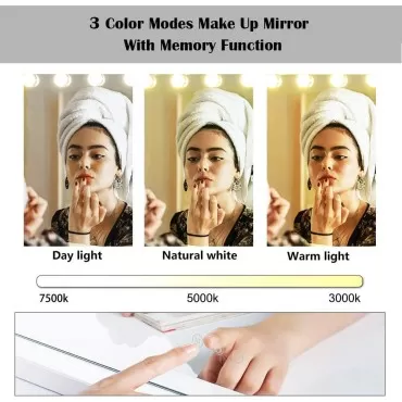 BENDIC Vanity Mirror Makeup Mirror with Lights,10X...