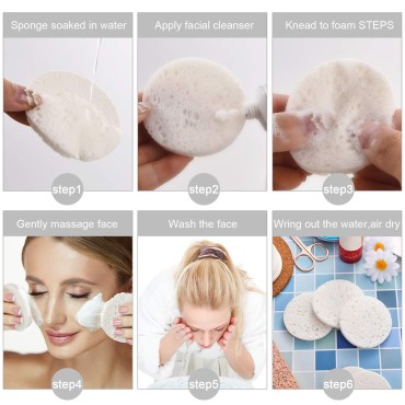 60 Count Facial Sponges for Estheticians Compresse...