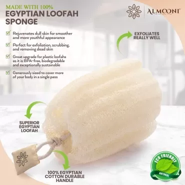 Natural Real Egyptian Shower Loofah Sponge Body Sc...