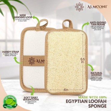 Almooni Premium Egyptian Exfoliating Loofah Pad Bo...