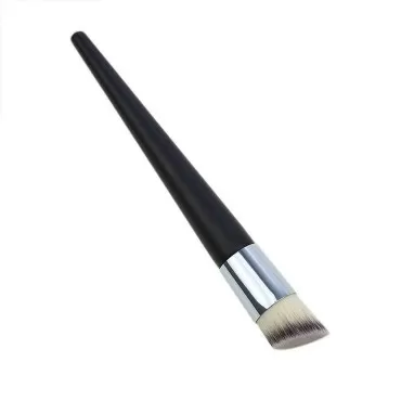 Leenchi Kabuki Brushes BB Cream Liquid Foundation Brush Angled Top Professional Mineral Blending Face Blush Slender Handle Thick Dense Synthetic Fibers Multifunction Makeup Tools (White), 6.6 Inch