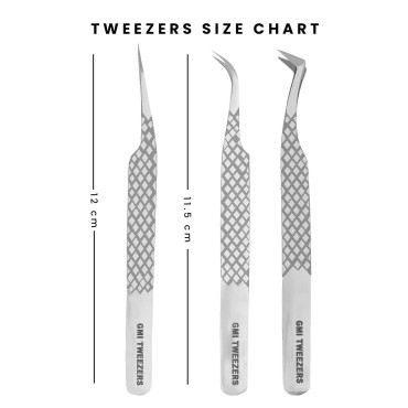 GMI Lash Tweezers - Pack of 3 Firber Tip Eyelash T...