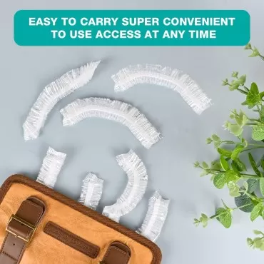 Disposable Shower Caps, 200PCS Disposable Clear Plastic Waterproof Hair Shower Caps for Women, Spa, Processing caps for hair Home Use, Hotel and Hair Salon, Portable Travel