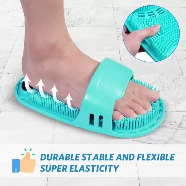 Kibhous Silicone Shower Foot Scrubber Personal Foot Massage and Cleaning, Non-Slip Foot Scrubber for Men and Women (1PCS Green)