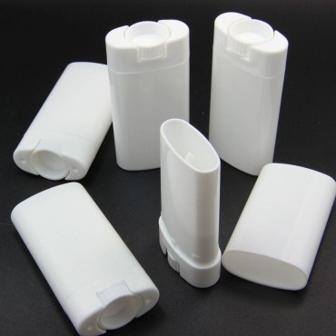 10pcs Plastic White 15ml Empty Oval Deodorant Cont...