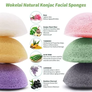 Konjac Facial Sponges for Cleansing Exfoliating - ...