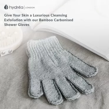 Hydrea London Exfoliating Gloves - Carbonised Bamb...