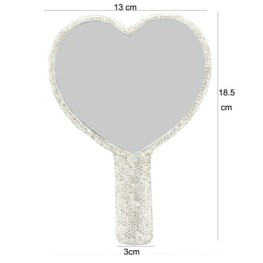 Bestbling Bling Rhinestone Heart Handheld Mirror -...