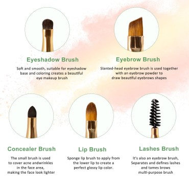 Velony Vacay Eye Makeup Brush Set, Travel Size Mak...