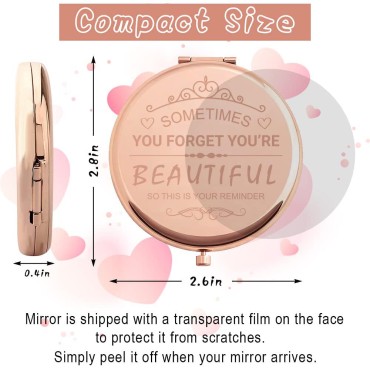 Gosuoa Friend Gifts for Women, You are Beautiful Rose Gold Compact Mirror, Best Friend Birthday Gift for Women, Unique Friendship Gifts for Best Friend for Christmas, Birthday(Friend)