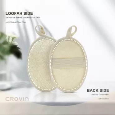 CROVIN Natural Loofah Sponge for Exfoliating and I...