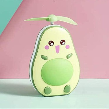 GiDiMi Handheld Mini Avocado Mirror Fan Led Night Light USB Rechargeable Mini Protable Avocado Fan and Mirror for Handbag, Purse, Pocket (D)