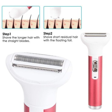 5 in 1 Electric Razor for Women Removal for Body Nose Hair Trimmer Face Shavers Eyebrow Legs Armpit Bikini Area Pubic Underarms Painless Rechargeable Portable Facial Hair Removal