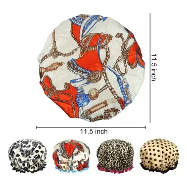 WishLotus Shower Cap, Printed Thick Double-Layer W...