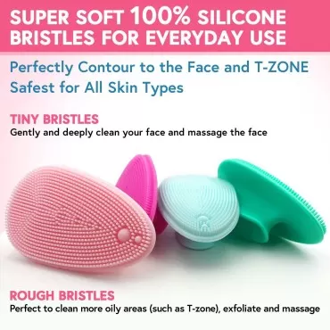MARY LAVENDER Silicone Face Scrubber Soft Facial C...