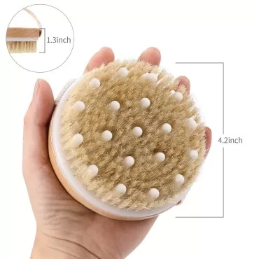 Body Bath Brush for Wet or Dry Brushing,Round Exfo...