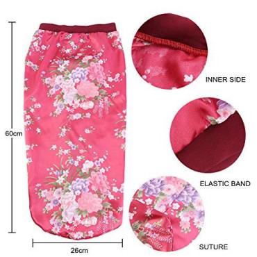Deepth 3 Pieces Long Printed Satin Bonnet Sleep Ca...