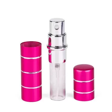 DE 7pcs 5ml Portable Mini Refillable Perfume Scent Aftershave Atomizer Empty Spray Bottle with 2 Funnel Filler for Travel Purse