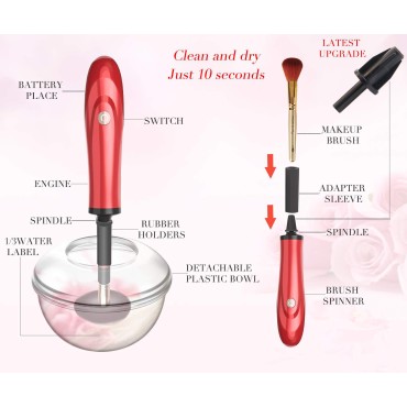 FreelyKoi makeup brush cleaner, with 6 rubber ring...