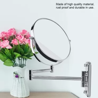 FTVOGUE 360° Swivel Mirror 8 Inch 3X Magnifying Wall Mounted Makeup Mirror Double Sided Shaving Mirror for Bathroom Cosmetic Beauty