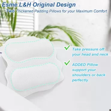 Bathtub Pillow Bath Pillows for Tub Neck and Back ...